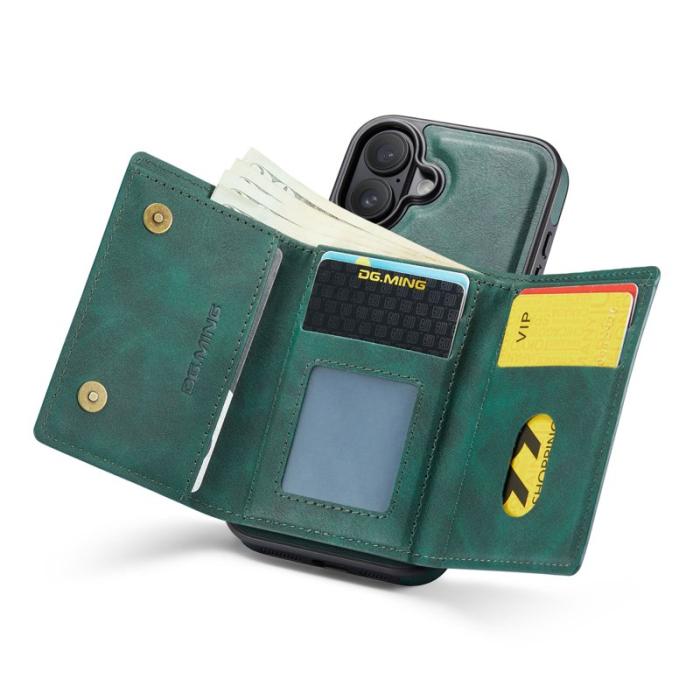 DG.MING - DG.MING M6 Series iPhone 17 Skal Magnetiskt Plånboksfodral Grön