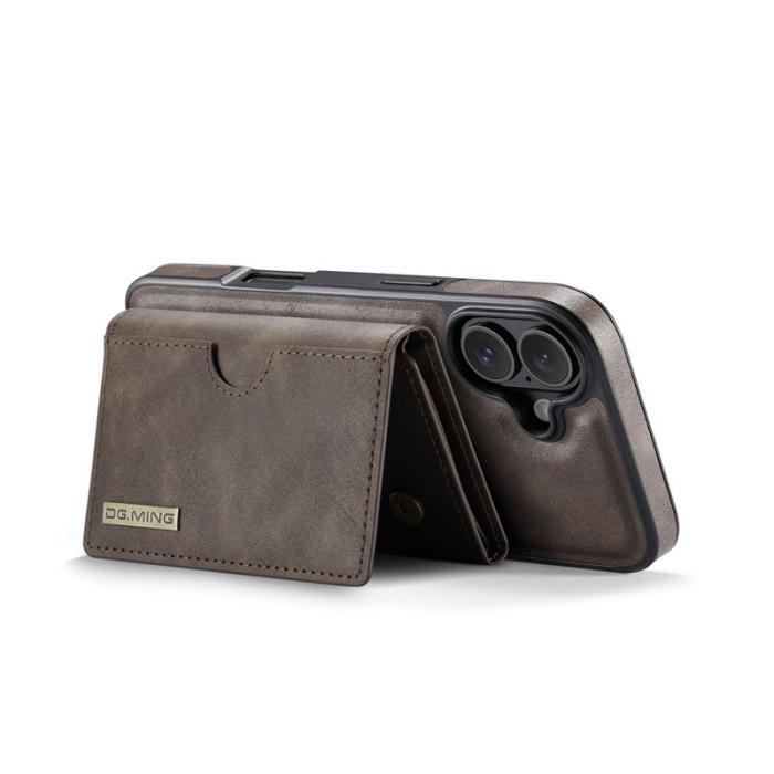 DG.MING - DG.MING M6 Series iPhone 17 Skal Magnetiskt Plånboksfodral - Kaffe