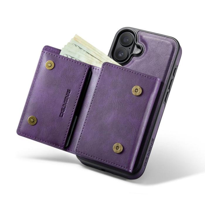 DG.MING - DG.MING M6 Series iPhone 17 Skal Magnetiskt Plånboksfodral Lila