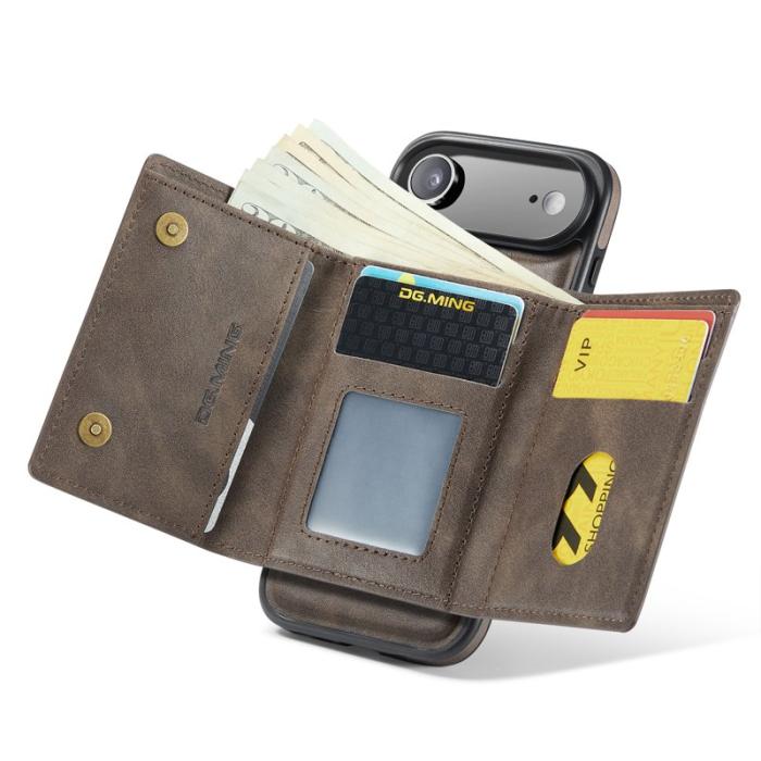 DG.MING - DG.MING M6 Series iPhone Air Fodral Magnetiskt Plånbok Kaffe