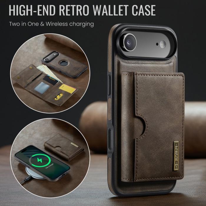 DG.MING - DG.MING M6 Series iPhone Air Fodral Magnetiskt Plånbok Kaffe