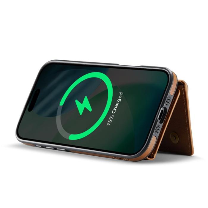 DG.MING - DG.MING M6 Series iPhone Air Skal Magnetiskt Plånboksfodral Brun