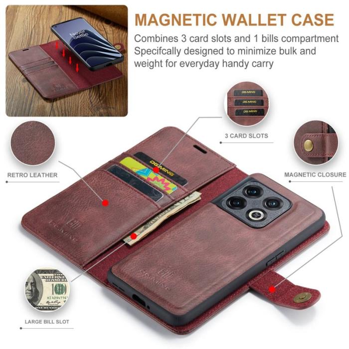 DG.MING - DG.MING OnePlus 10 Pro 5G Skal, Stötsäker, Röd