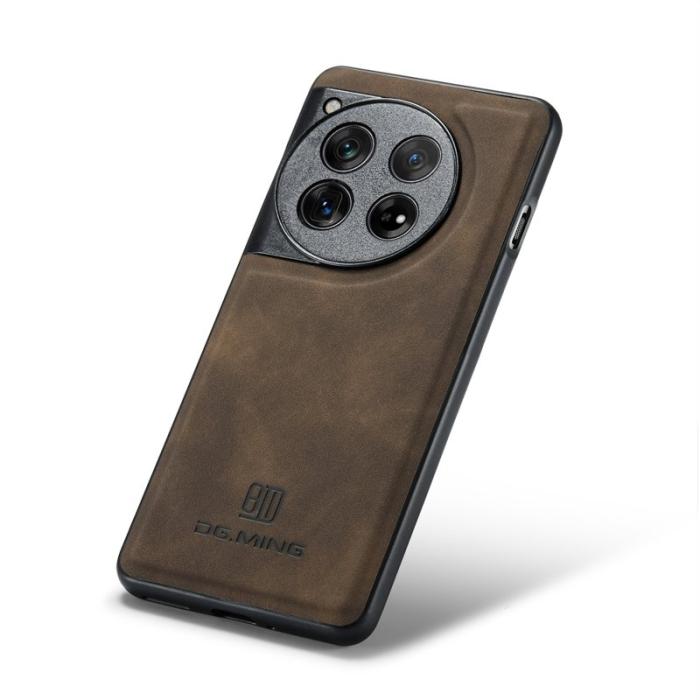 DG.MING - DG.MING OnePlus 12 5G Skal Läder+PC+TPU Stöttålig - Kaffe