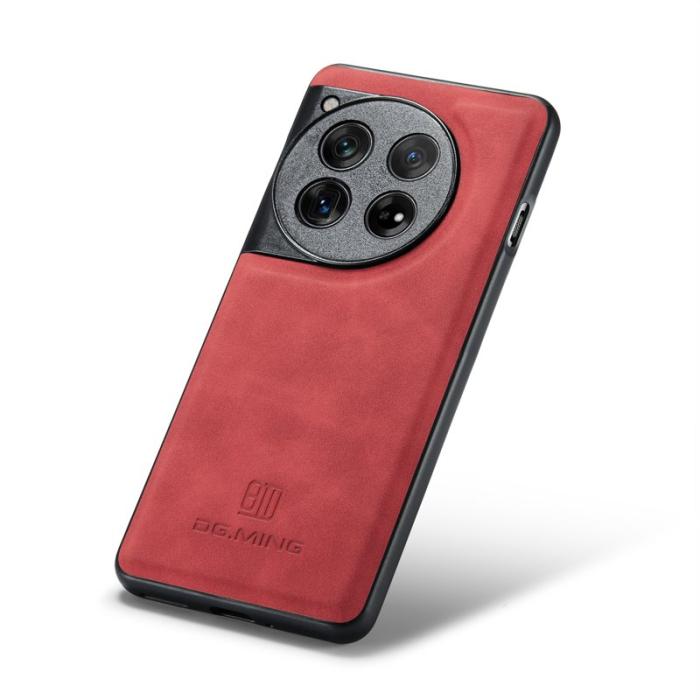 DG.MING - DG.MING OnePlus 12 5G Skal Läder+PC+TPU Stöttålig Röd