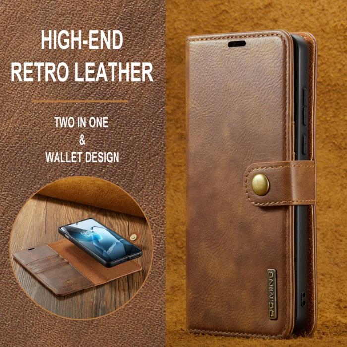 DG.MING - DG.MING OnePlus 13 Skal Avtagbart Läderfodral - Brun