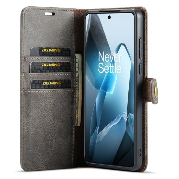 DG.MING - DG.MING OnePlus 13 Skal Avtagbart Läderfodral - Grå