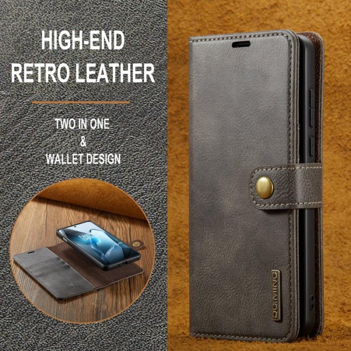 DG.MING - DG.MING OnePlus 13 Skal Avtagbart Läderfodral - Grå