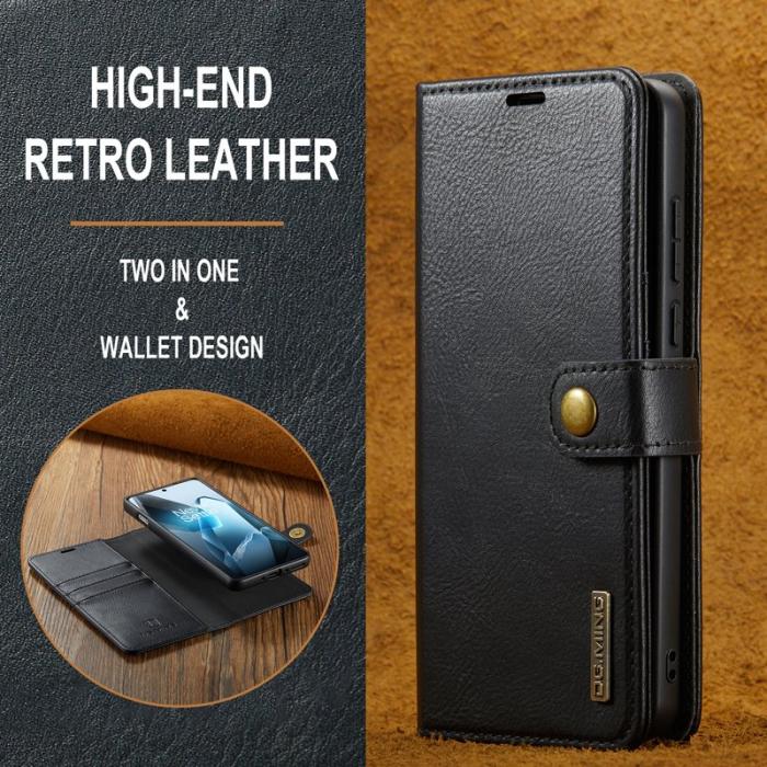 DG.MING - DG.MING OnePlus 13 Skal Avtagbart Läderfodral - Svart