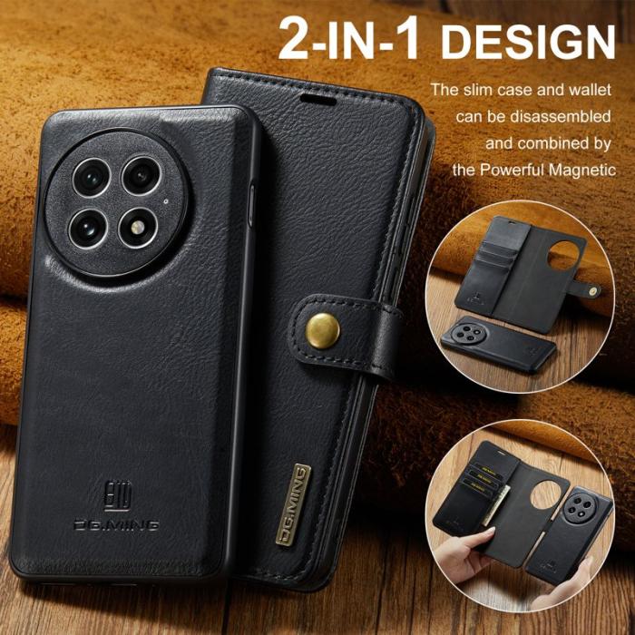 DG.MING - DG.MING OnePlus 13 Skal Avtagbart Läderfodral - Svart