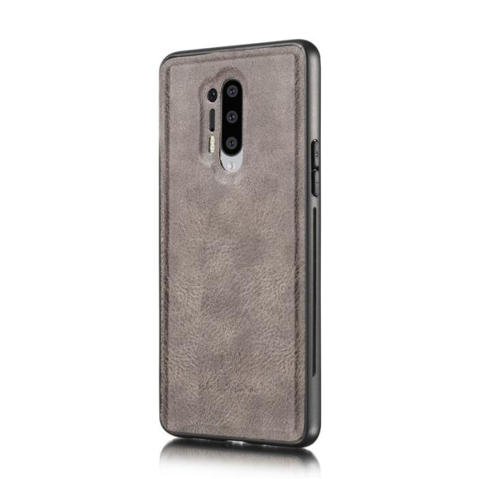 DG.MING - DG.MING OnePlus 8 Pro Fodral 2-i-1 Delbart Läder Grå
