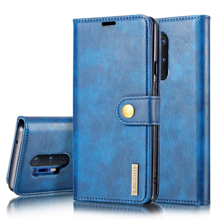 DG.MING - DG.MING OnePlus 8 Pro Fodral 2-i-1 Läder Wallet Blå