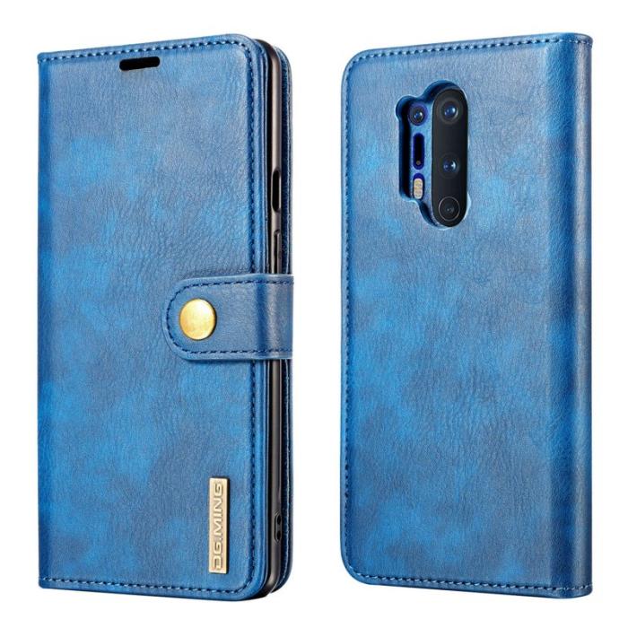 DG.MING - DG.MING OnePlus 8 Pro Fodral 2-i-1 Läder Wallet Blå