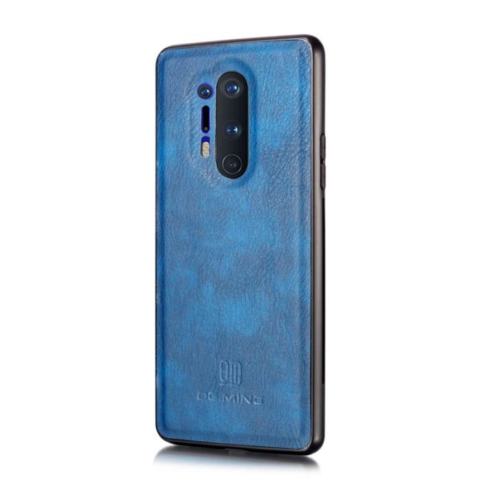 DG.MING - DG.MING OnePlus 8 Pro Fodral 2-i-1 Läder Wallet Blå