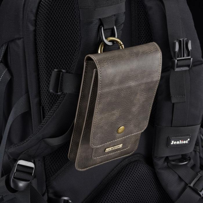 DG.MING - DG.MING Phone Pouch S Coffee med flera kortfack och bältesloop