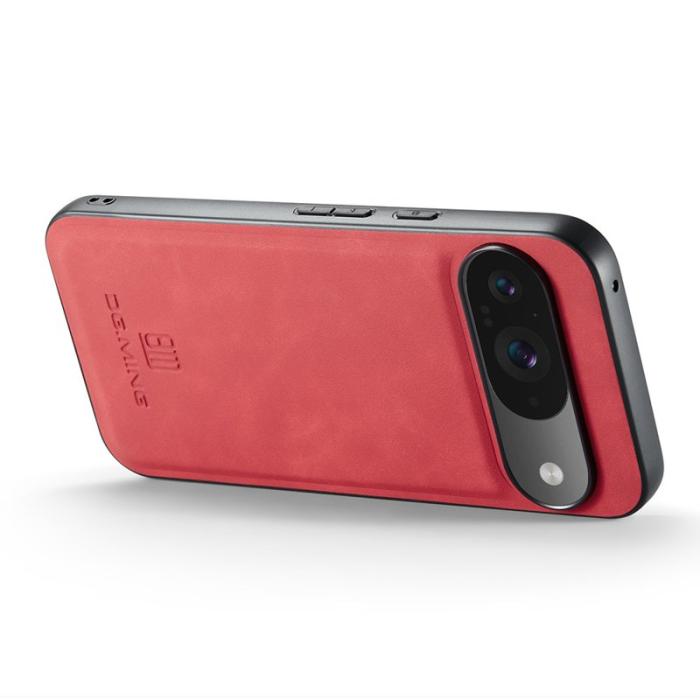 DG.MING - DG.MING Pixel 10 Pro Skal PU Läder Hybrid Röd