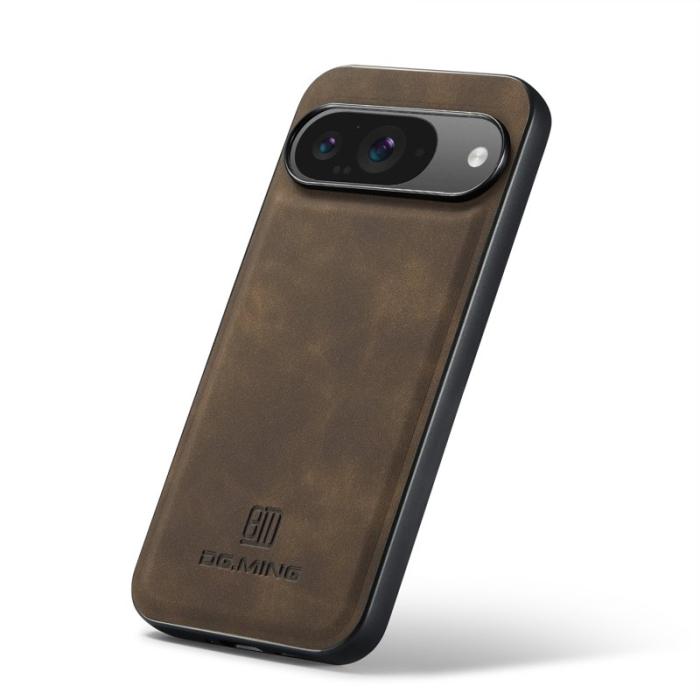 DG.MING - DG.MING Pixel 9 Pro Skal PU Läder Hybrid - Kaffe