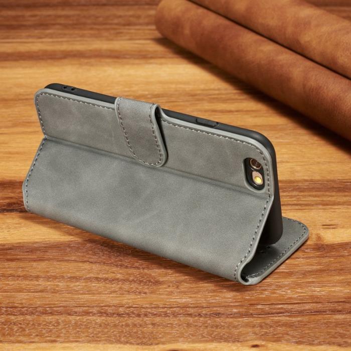 DG.MING - DG.MING Retro Läder Plånboksfodral för iPhone 6s/6 - Grå