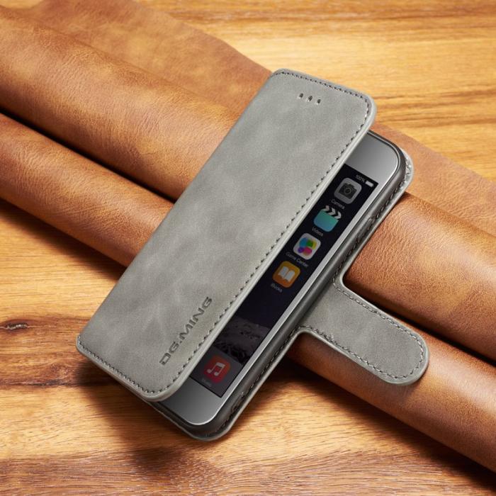 DG.MING - DG.MING Retro Läder Plånboksfodral för iPhone 6s/6 - Grå