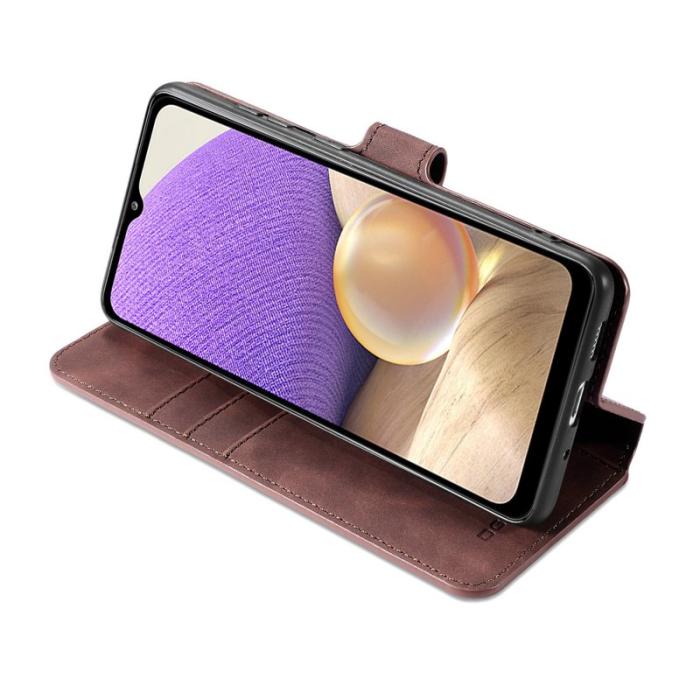 DG.MING - DG.MING Retro Läder Plånboksfodral för Samsung Galaxy A32 5G - Coffee