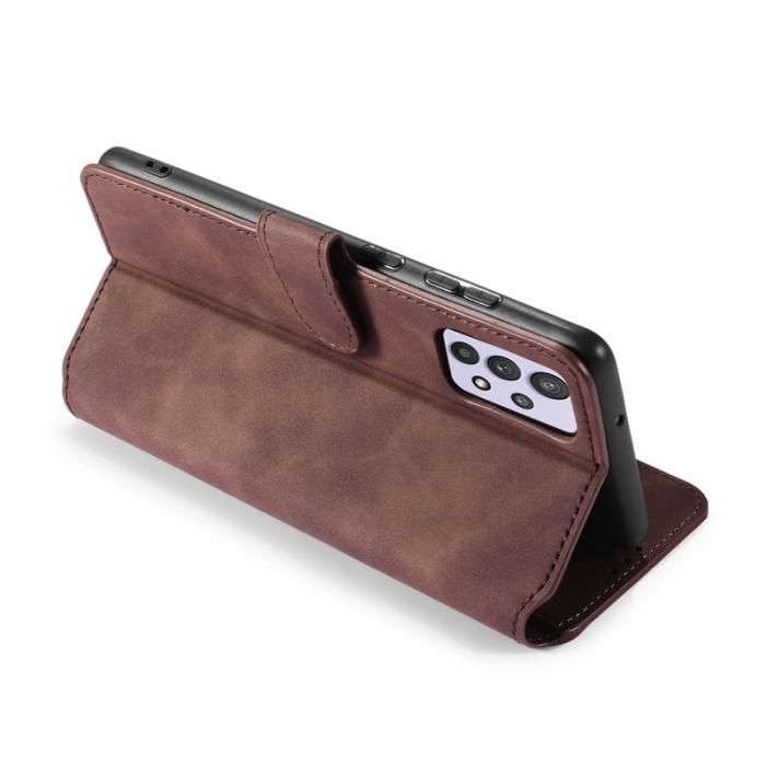 DG.MING - DG.MING Retro Läder Plånboksfodral för Samsung Galaxy A32 5G - Coffee