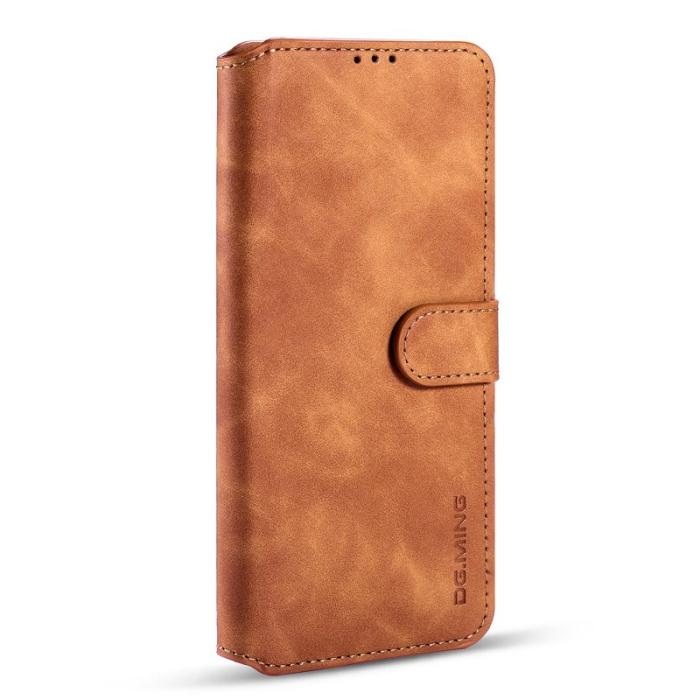 DG.MING - DG.MING Retro Läder Plånboksfodral för Samsung Galaxy S21 Ultra - Brun
