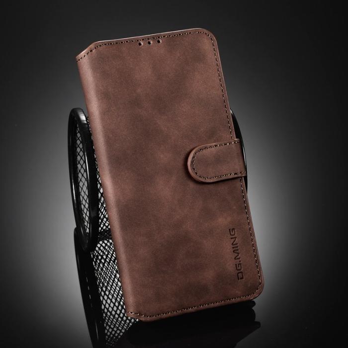 DG.MING - DG.MING Retro Läderfodral för Samsung Galaxy S21+ 5G - Kaffe