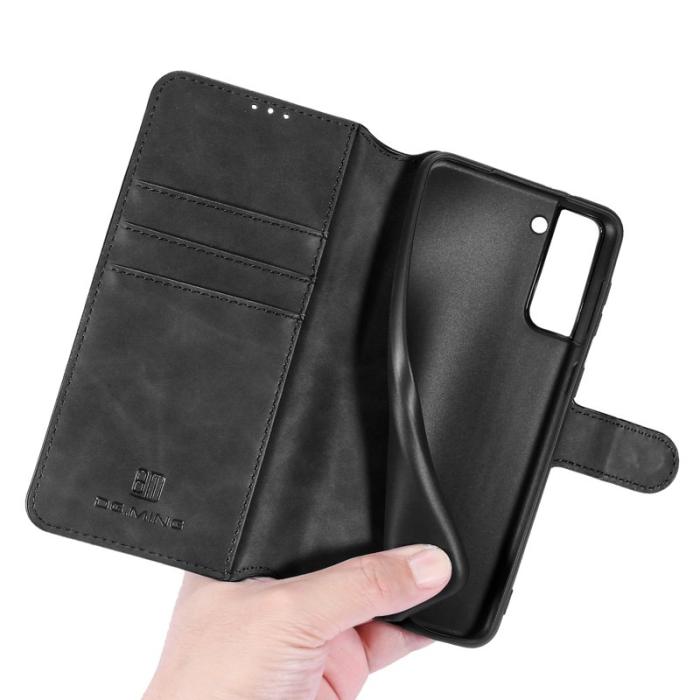 DG.MING - DG.MING Retro Läderfodral för Samsung Galaxy S21+ 5G - Svart