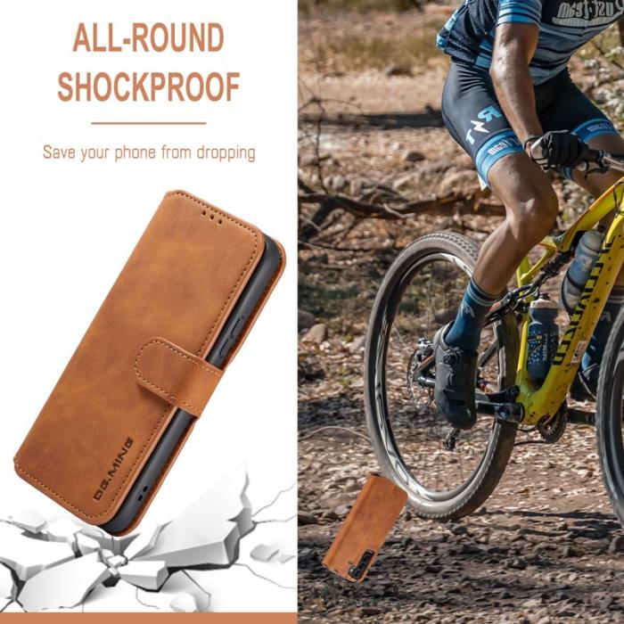 DG.MING - DG.MING Plånboksfodral Konstläder för Samsung Galaxy S22+ 5G - Brun