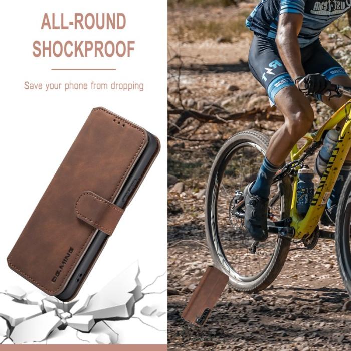 DG.MING - DG.MING Plånboksfodral Konstläder för Samsung Galaxy S22+ 5G - Brun