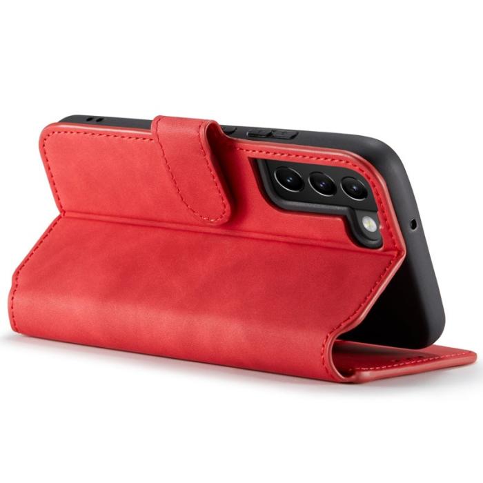 DG.MING - DG.MING Plånboksfodral Konstläder för Samsung Galaxy S22+ 5G - Röd