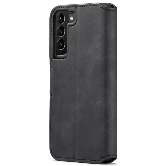 DG.MING - DG.MING Plånboksfodral Konstläder för Samsung Galaxy S22+ 5G - Svart