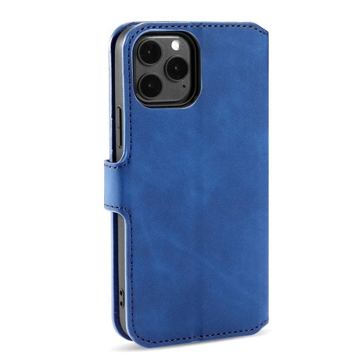 DG.MING - DG.MING Retro Läderfodral med Ställ för iPhone 13 - Blå