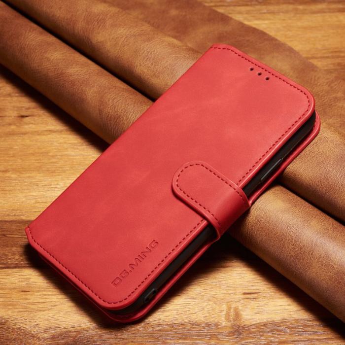 DG.MING - DG.MING Retro Läderfodral med Ställ för iPhone XR - Röd