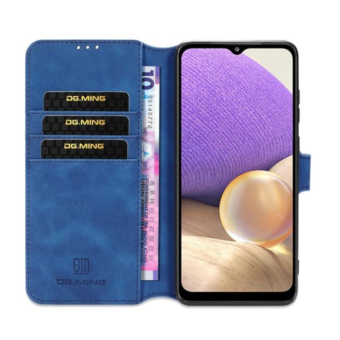 DG.MING - DG.MING Retro Läderplånbok Fodral Samsung Galaxy A32 5G Blå
