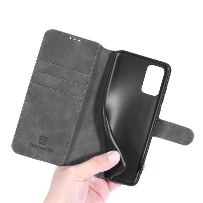 DG.MING - DG.MING Retro Läderplånbok Skal för Samsung Galaxy S20 - Grå