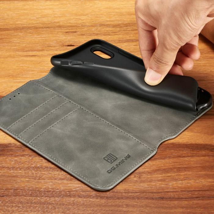 DG.MING - DG.MING Retro PU Leather Wallet Case iPhone XS Max Grey