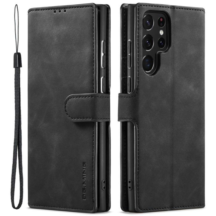 DG.MING - DG.MING Retro PU Leather Wallet Case Samsung Galaxy S22 Ultra - Black