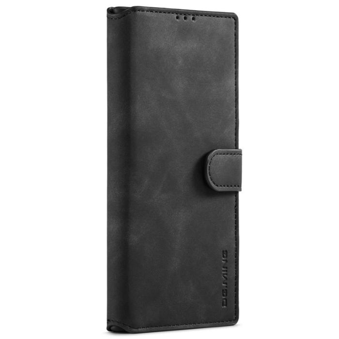 DG.MING - DG.MING Retro PU Leather Wallet Case Samsung Galaxy S22 Ultra - Black