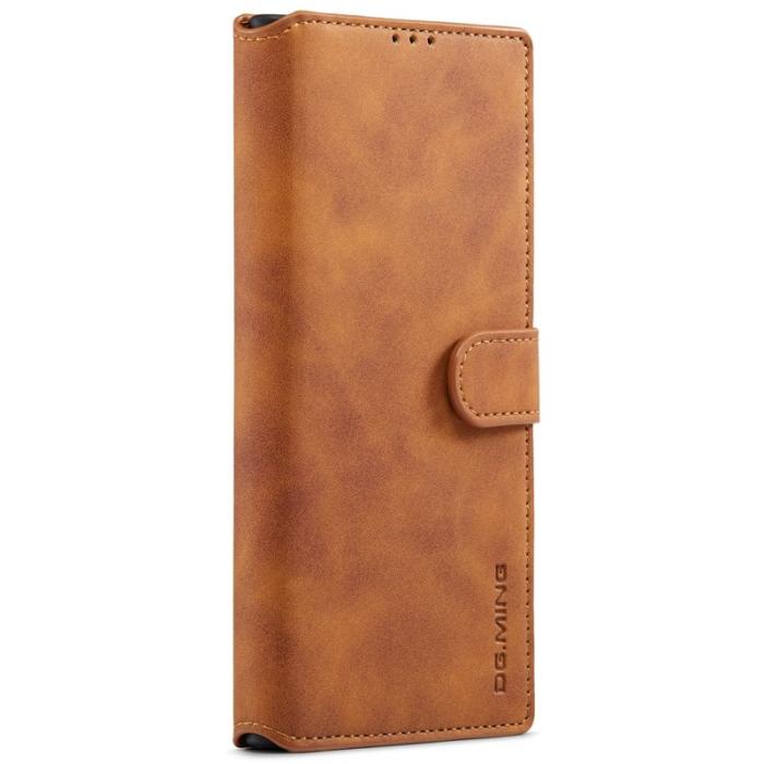 DG.MING - DG.MING Retro PU Leather Wallet Case Samsung Galaxy S22 Ultra Brown