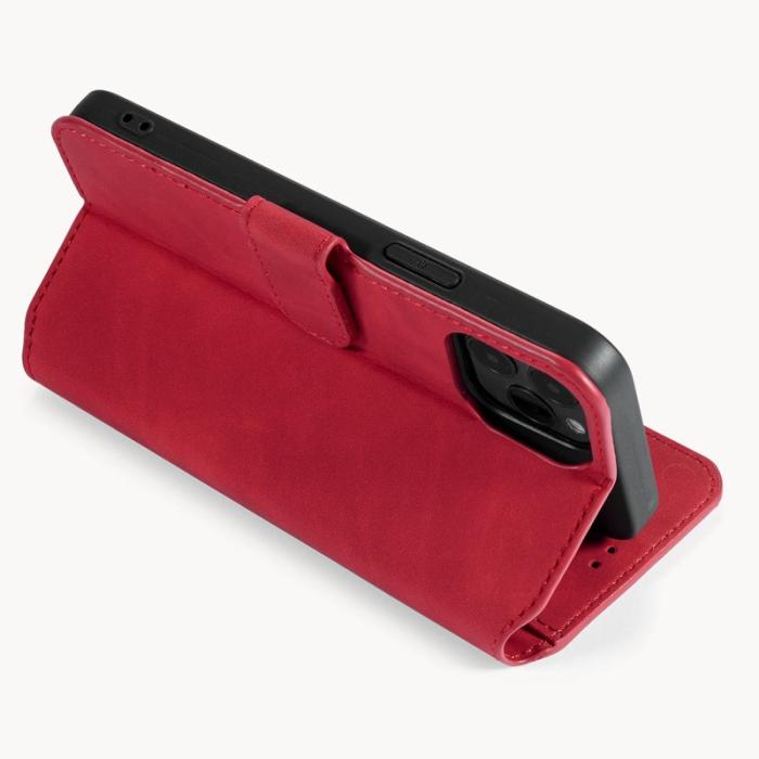 DG.MING - DG.MING Retro Style Läderfodral iPhone 13 mini - Röd