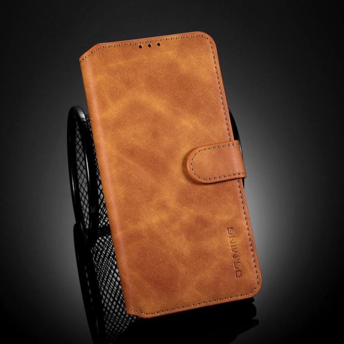 DG.MING - DG.MING Retro Style Läderfodral till Samsung Galaxy S21 FE - Brun