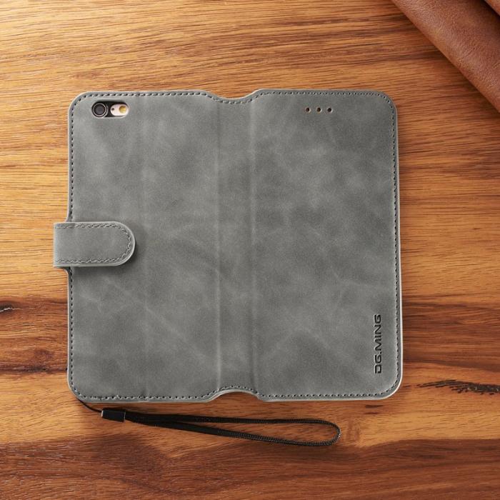 DG.MING - DG.MING Retro Wallet Läder Fodral för iPhone 6s Plus - Grå