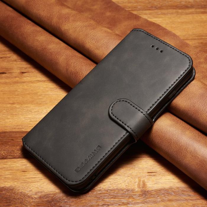 DG.MING - DG.MING Retro Wallet Läder Fodral för iPhone 6s Plus - Svart