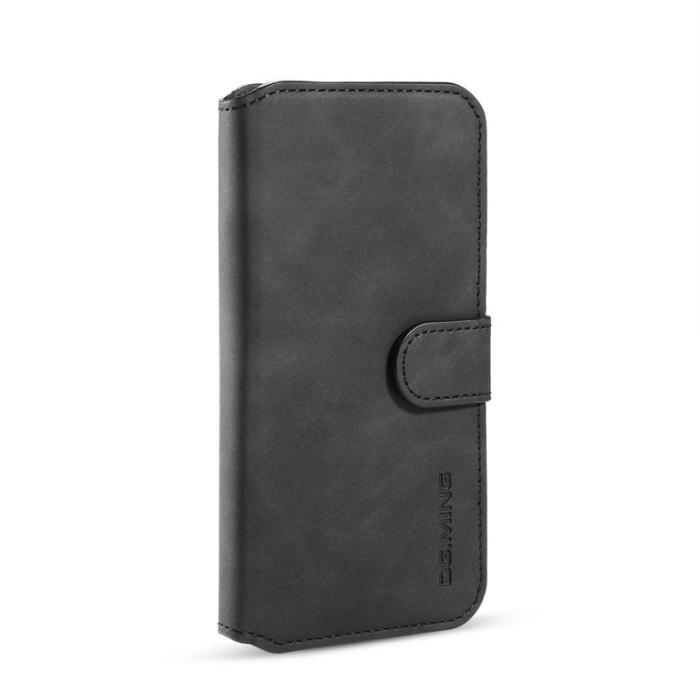 DG.MING - DG.MING Retro Wallet Läder Ställfodral för iPhone 11 Pro - Svart