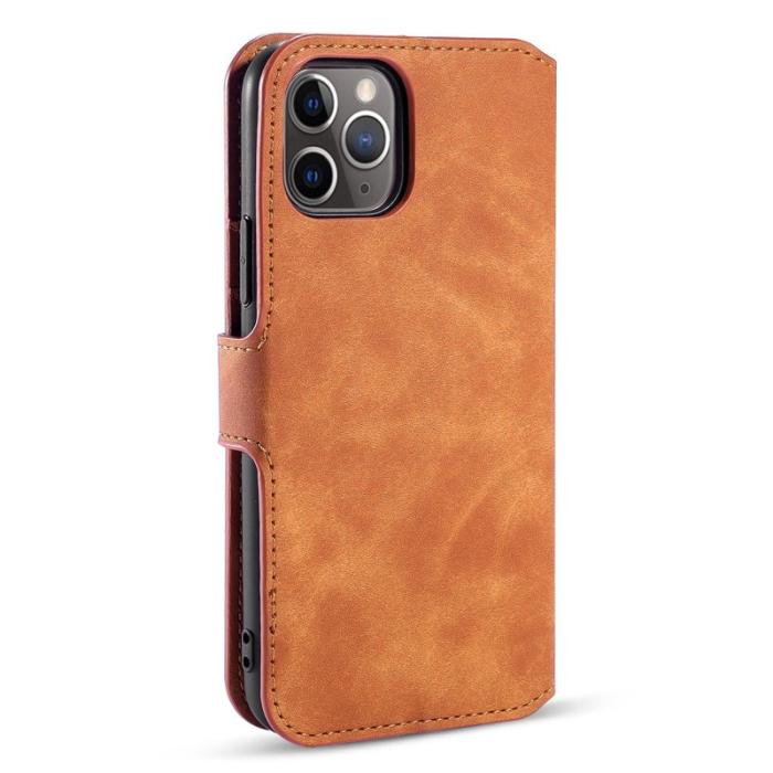 DG.MING - DG.MING Retro Wallet Läder Ställfodral iPhone 11 Pro Max Brun