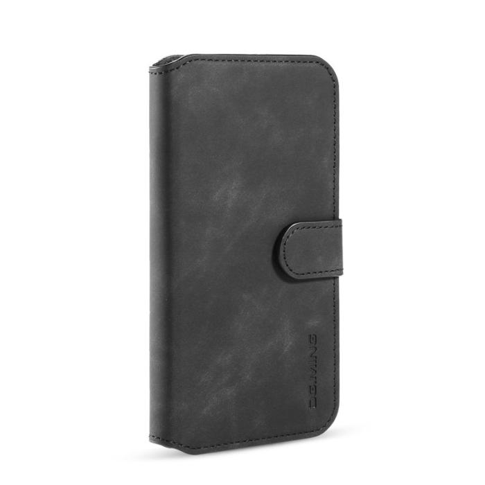 DG.MING - DG.MING Retro Wallet Läder Ställfodral iPhone 11 - Svart