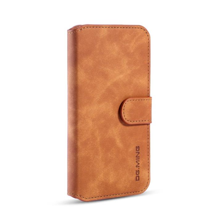 DG.MING - DG.MING Retro Wallet Läderfodral för iPhone 11 Pro - Brun