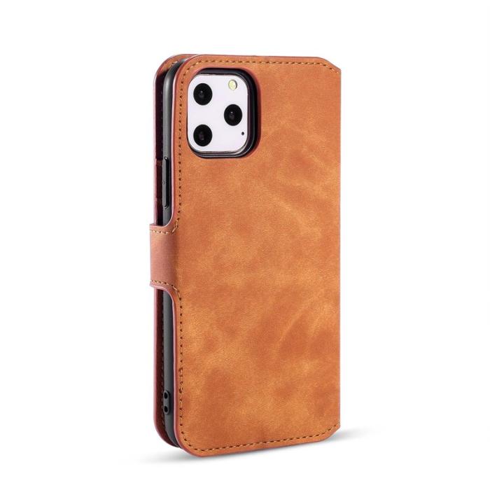 DG.MING - DG.MING Retro Wallet Läderfodral för iPhone 11 Pro - Brun