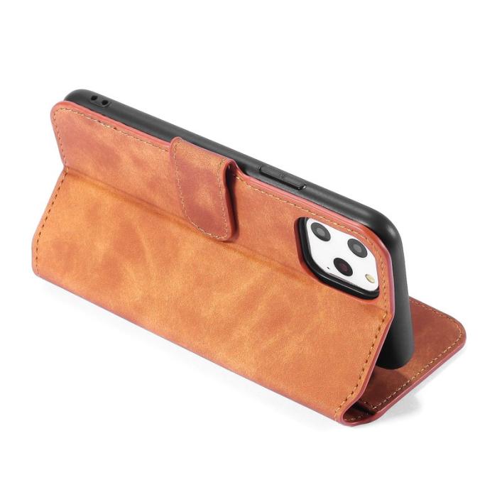 DG.MING - DG.MING Retro Wallet Läderfodral för iPhone 11 Pro - Brun